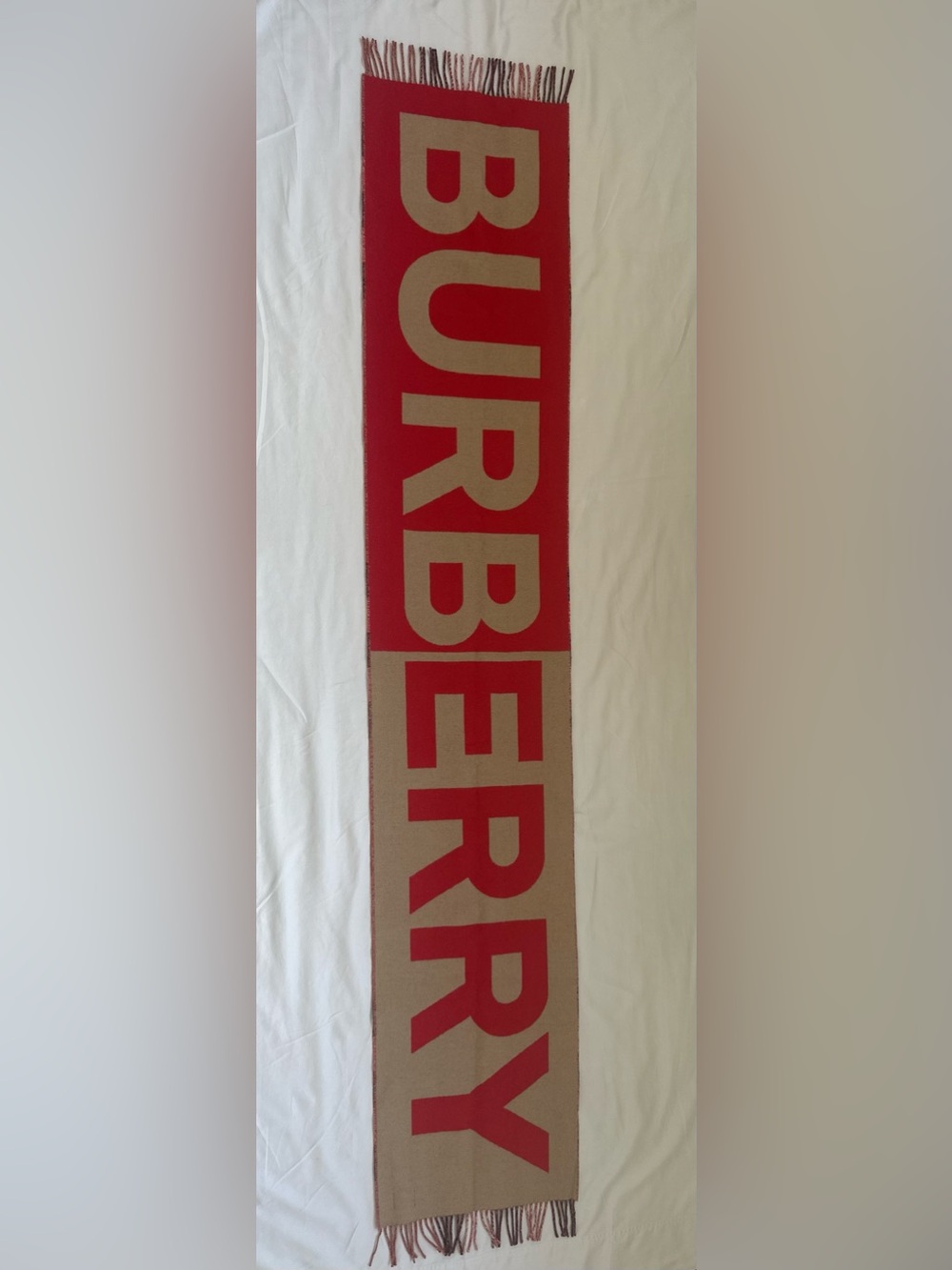 Burberry Reversible Giant Logo & Check Scarf | Never Worn | Original Packaging